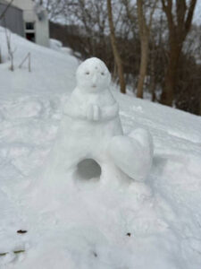 リタイアを余儀なくされた生徒が作成した雪仏